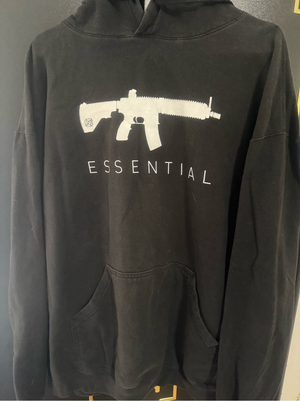Colion Noir Black Hoodie with White Rifle Graphic - ESSENTIAL Text